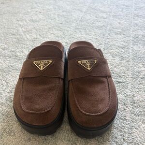 Chocolate Brown Suede Slip-Ons